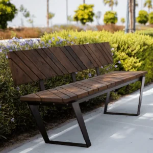 Balance-with-Back-Rest-Metal-and-Wooden-Bench