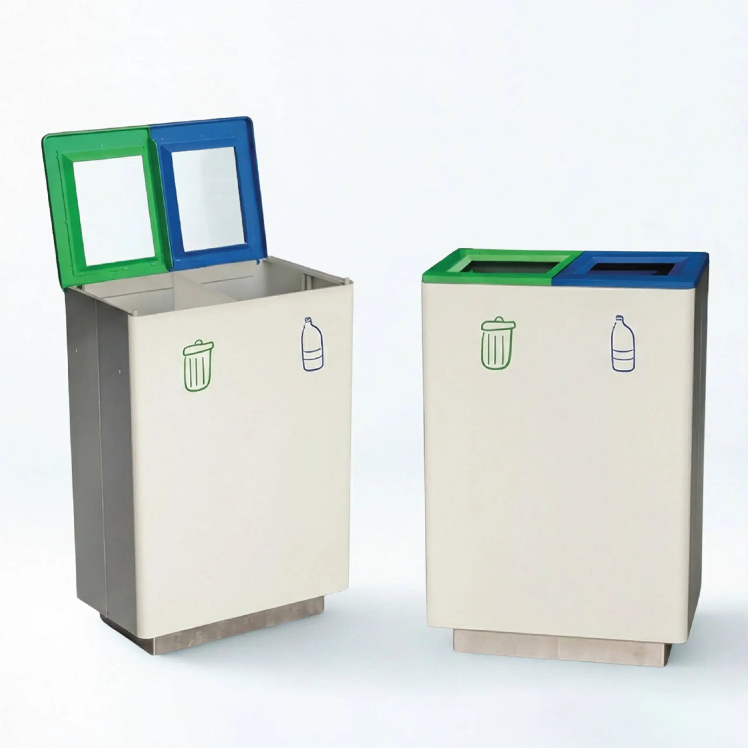 Metal Bins by Metal Fabrik - Efficacy 2 Stream Aluminum Bin