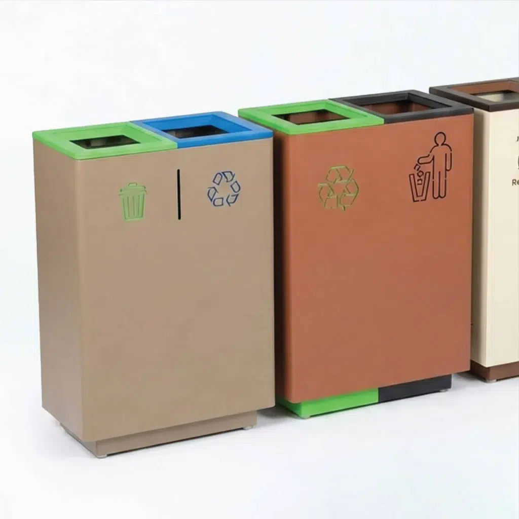 CLASSIC DUO - ALUMINUM or MILD STEEL Waste Cans