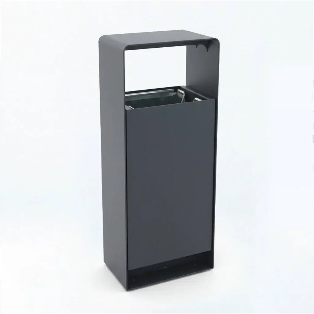 MS SWING BIN - MILD STEEL Trash Can by Metal Fabrik