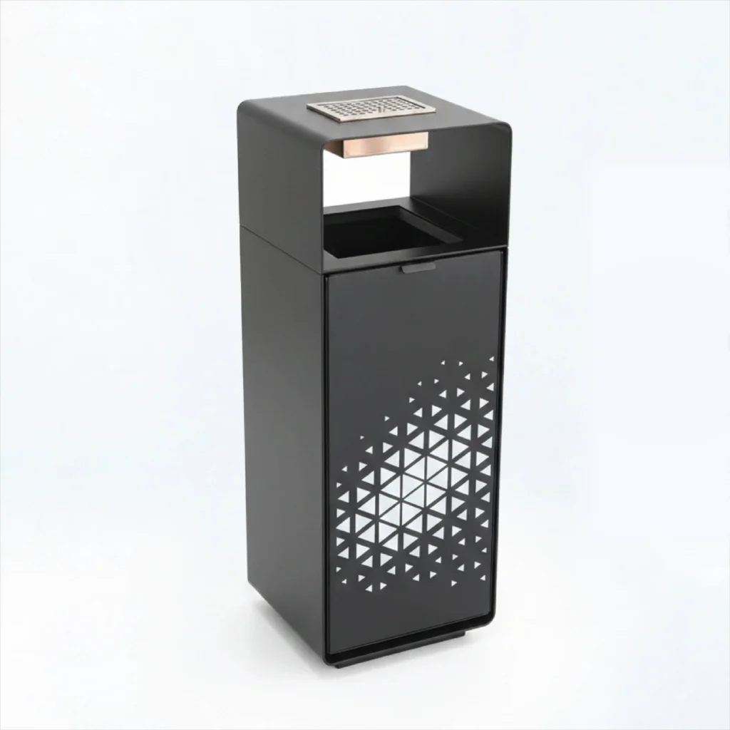 OXFORD SOLO BLACK - Aluminium garbage Bin