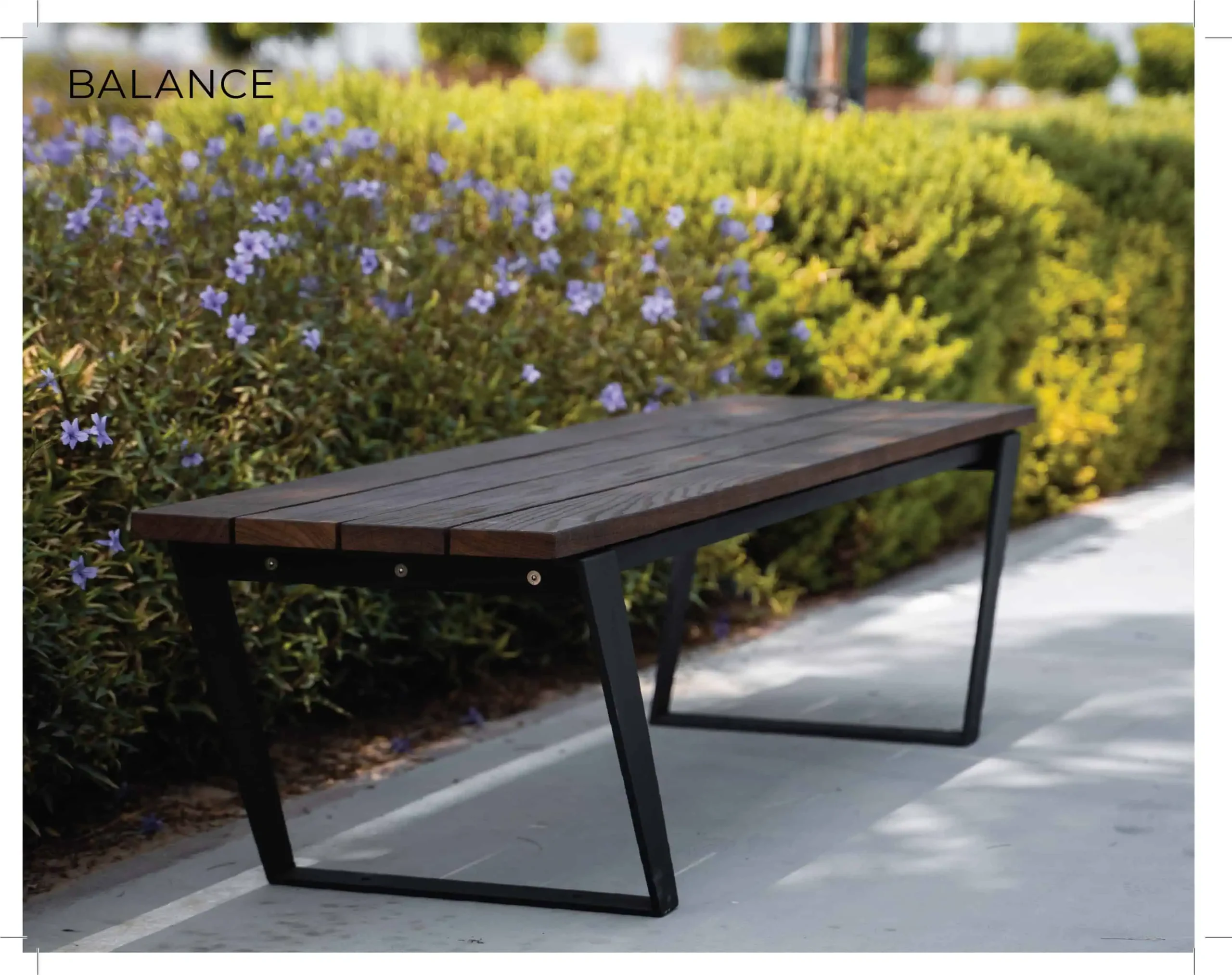 Balance Metal and Hardwood Street Furniture - Urban Furniture By Metal Fabrik