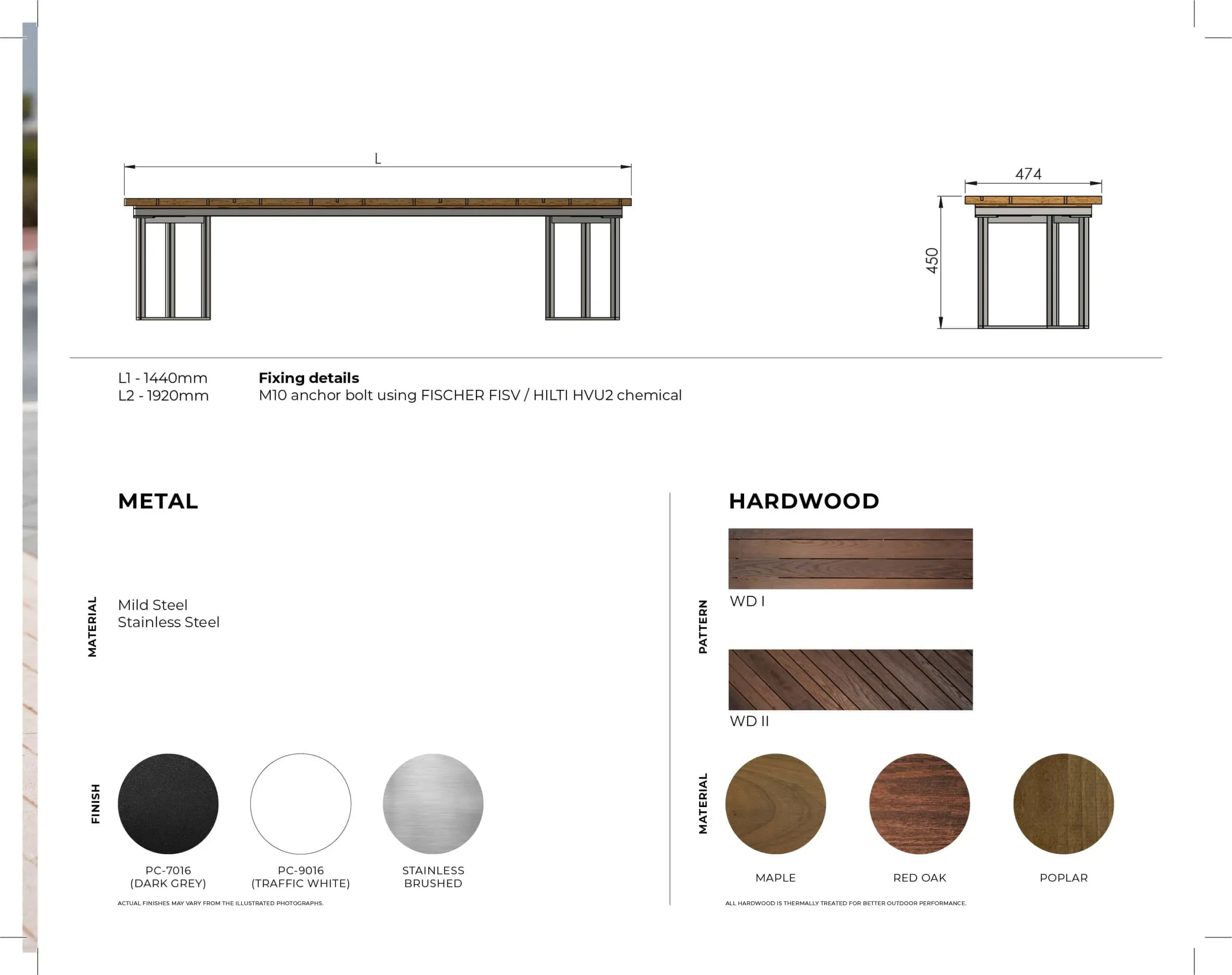 Relax Bench - Metal and Hardwood Street Furniture - Urban Furniture By Metal Fabrik