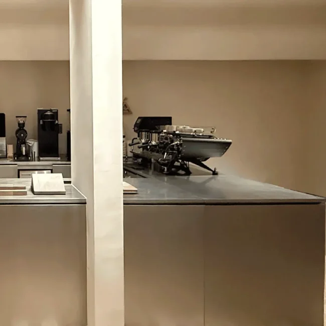Customized Cafe counter by BLOK by Metal Fabrik - PEAKS - The Tent Cafe Riyadh Saudi Arabia