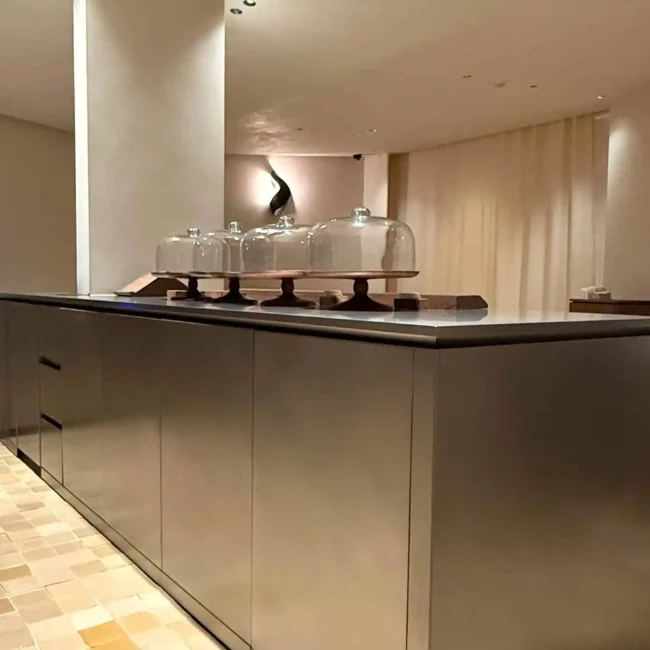 Customized Cafe counter by BLOK by Metal Fabrik - PEAKS - The Tent Cafe Riyadh Saudi Arabia