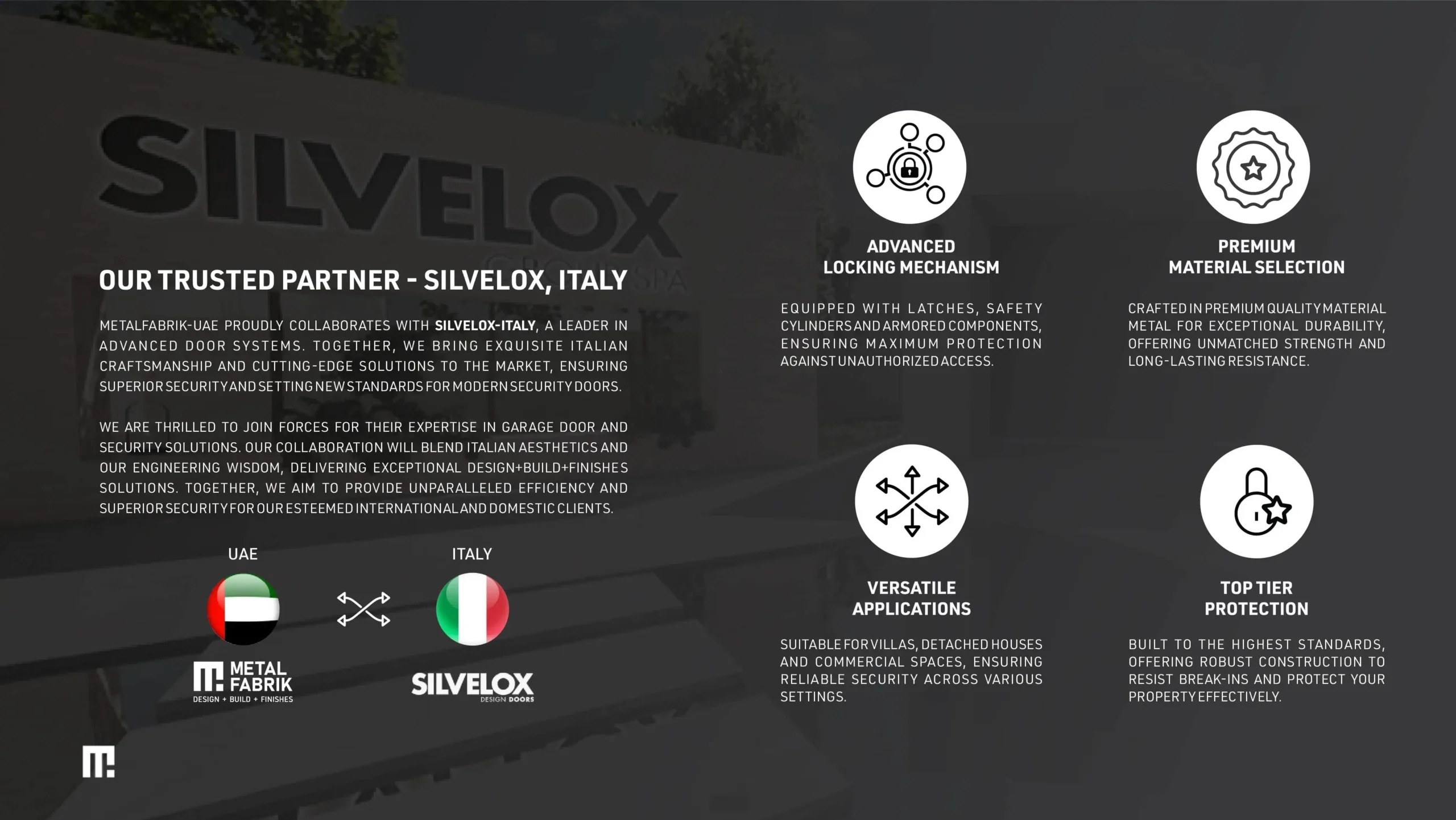 Metal Fabrik Partnered With Silvelox For KANVAS entrance and garage doors