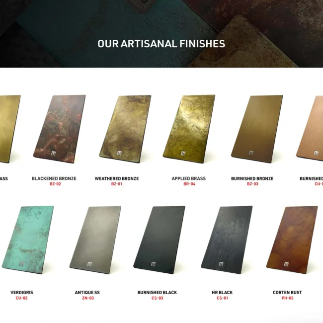 Finishes used by KANVAS entrance and garage doors by Metal Fabrik