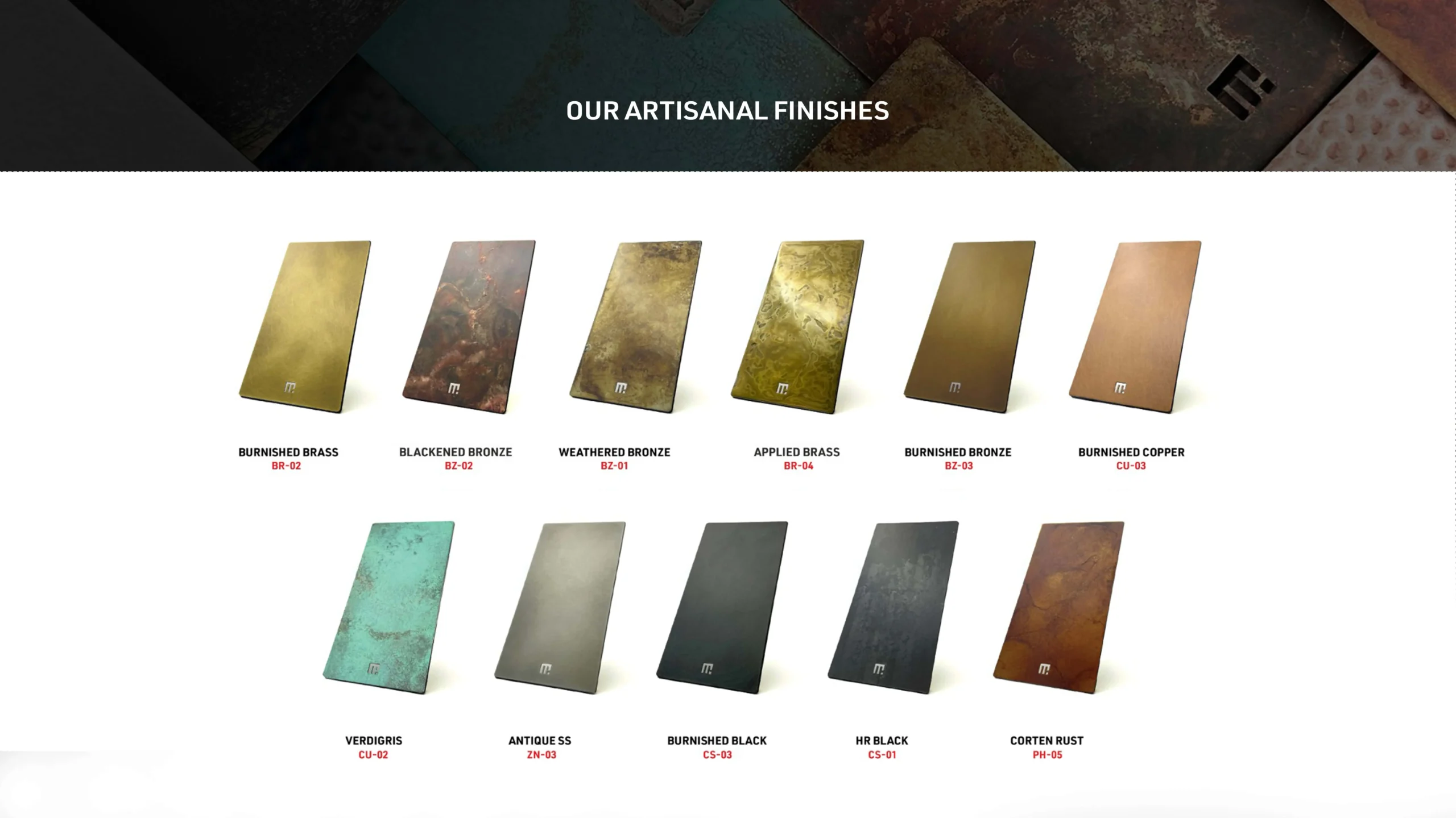 Finishes used by KANVAS entrance and garage doors by Metal Fabrik