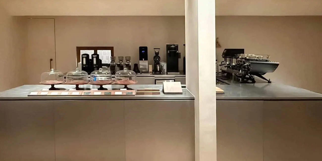 Customized Cafe counter by BLOK by Metal Fabrik - PEAKS - The Tent Cafe Riyadh Saudi Arabia