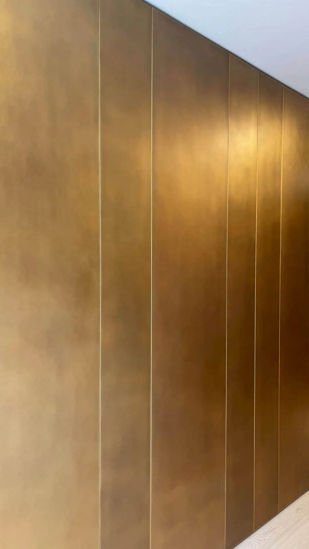 Blue Waters Burnished Brass Cladding by Metal Fabrik