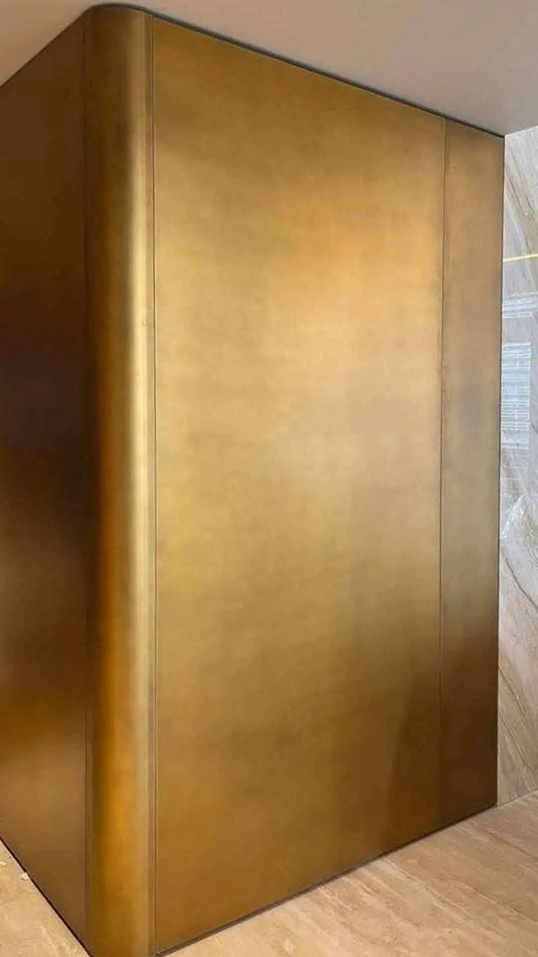 Blue Waters Burnished Brass Wall Cladding by Metal Fabrik