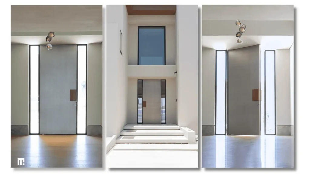 KANVAS by Metal Fabrik Door -Handcrafted metal finish and integrated handle on a KANVAS entrance door. Custom metal entrance doors Dubai